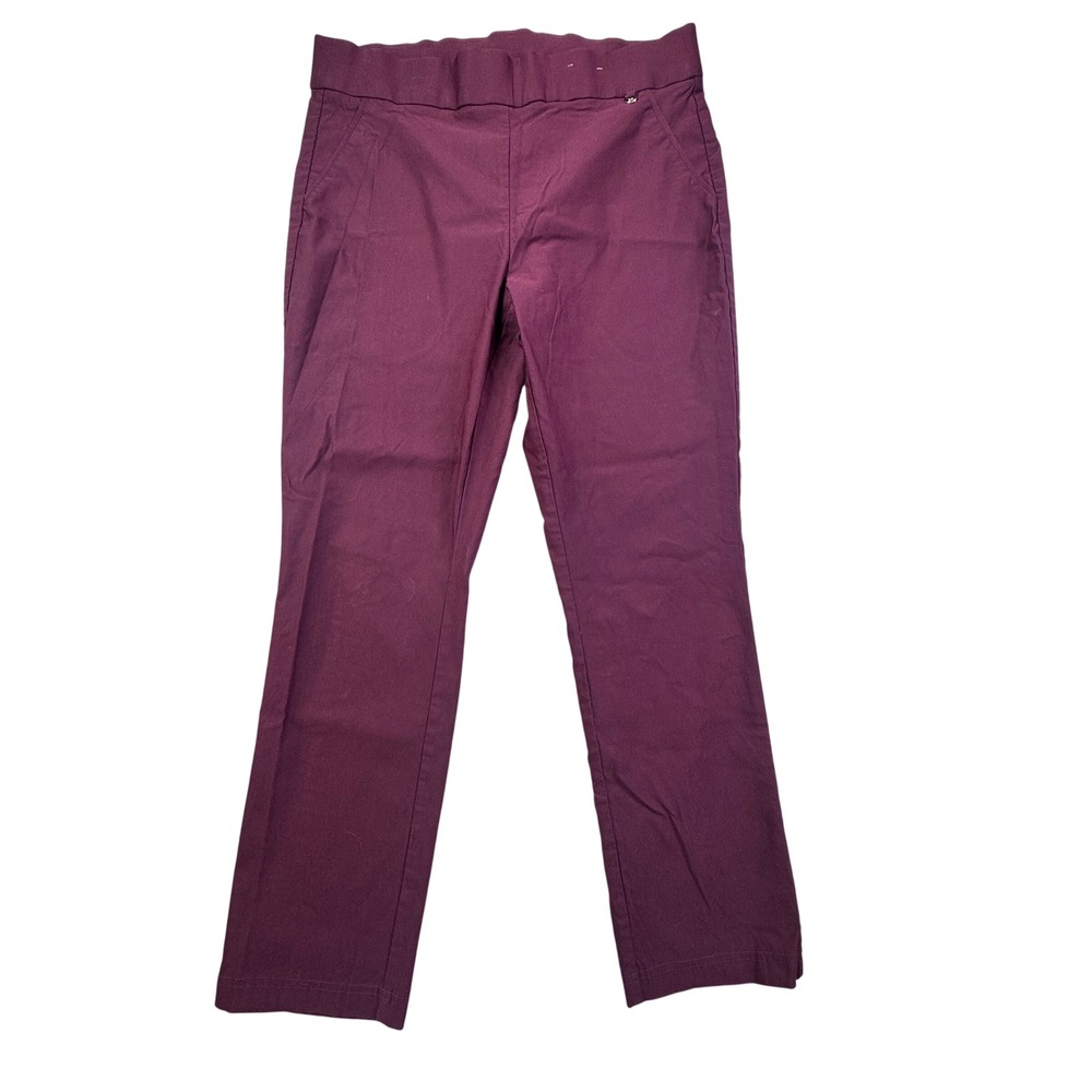 Rafaella Womens Plus Size 18 Burgundy Pull On Straight Leg Comfort Pants